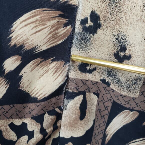 Sag Harbor Woman Black Brown Mixed Print Short Sleeve Midi Dress Size 26W - Picture 10 of 13